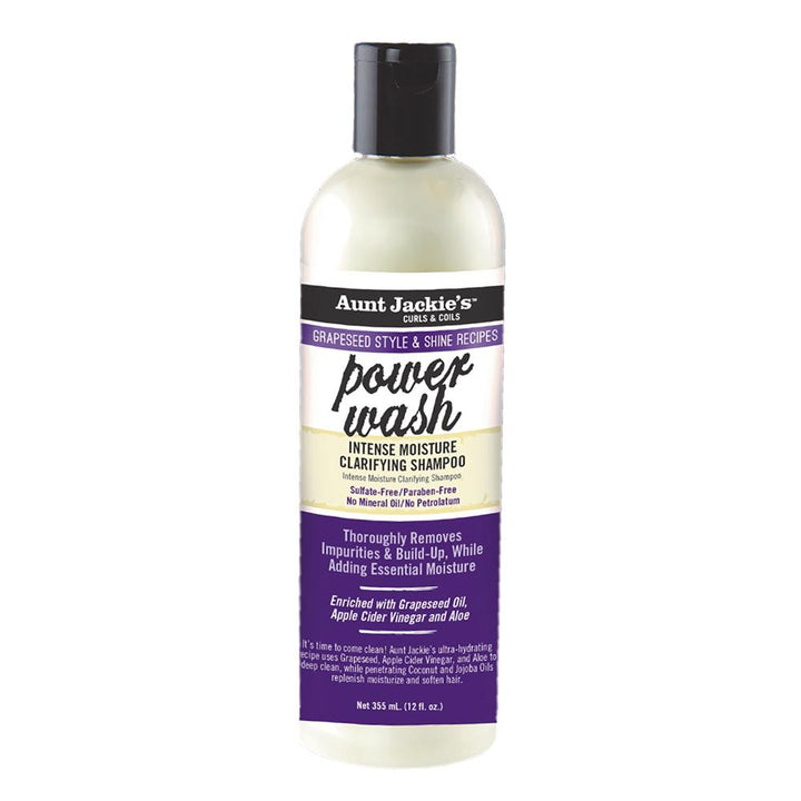 Aunt Jackie's Grapeseed Power Wash Intense Moisture Clarifying Shampoo 355ml / 12oz - Becurly