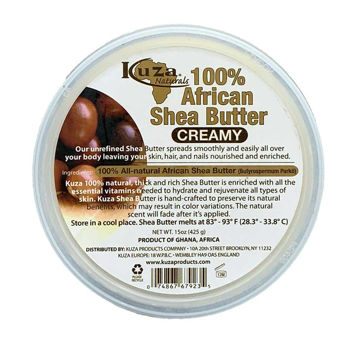 Kuza Naturals 100% African Shea Butter - 425Gr | CG-vriendelijk | BeCurly.nl - Becurly