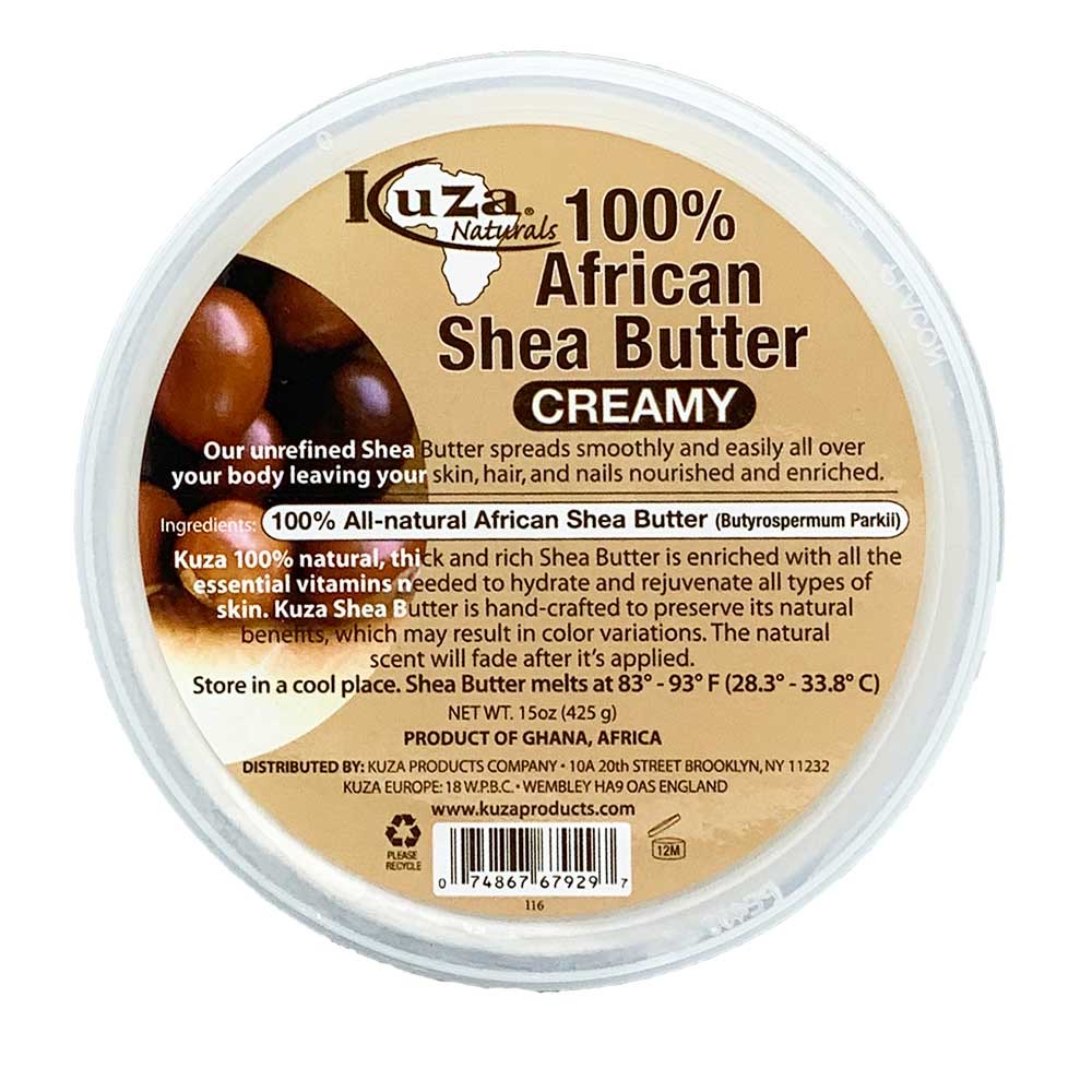 Kuza Naturals 100% African Shea Butter Creamy - 227Gr | CG-vriendelijk | BeCurly.nl - Becurly