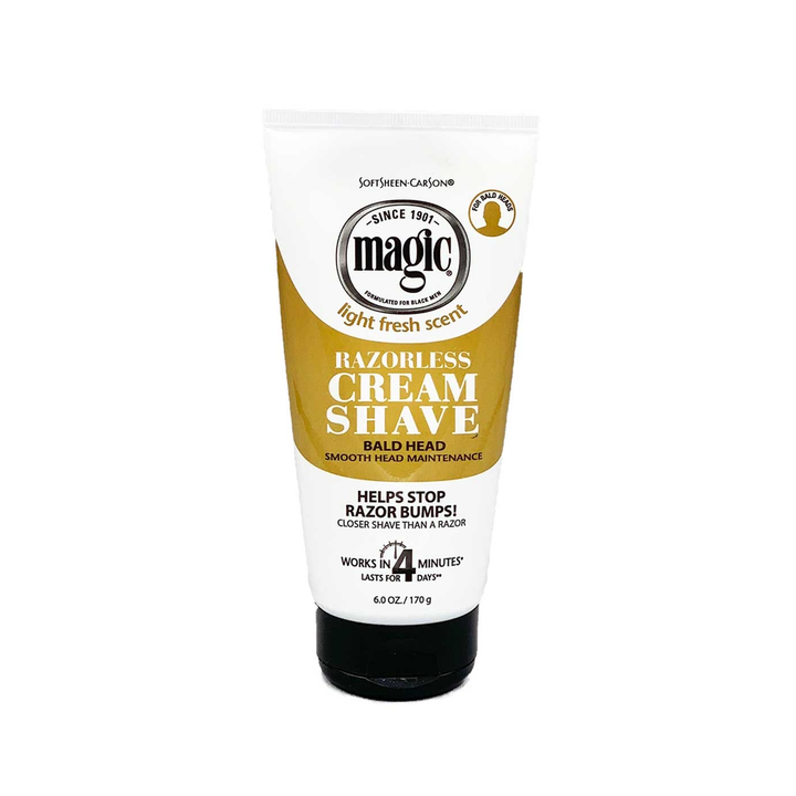 Magic Razorless Cream Shave Smooth Bald Head - 170Gr - Becurly