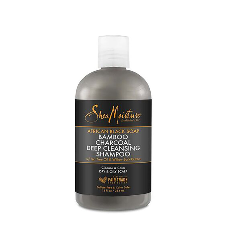 Shea Moisture African Black Soap Bamboo Charcoal Deep Cleansing Shampoo 384 ml - Becurly